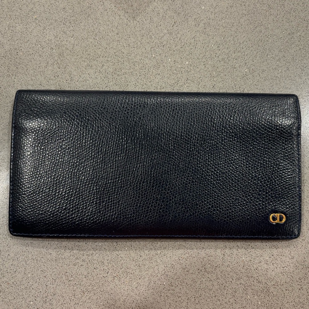 Dior Dark Blue Leather Wallet